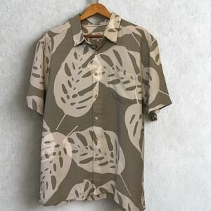 Quiksilver Waterman Aloha Shirt Men's L Comfort Fit Tropical Button-Up